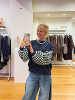 Checkered sweat Navy