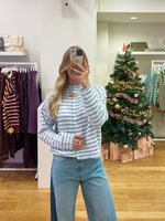 Striped Stockholm sweater light blue