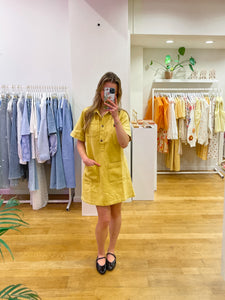 Yellow jeans dress