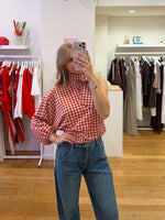 Vichy blouse details red