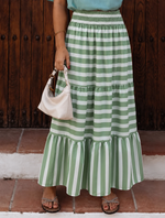 Kaki skirt stripes