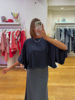 Wide tee navy