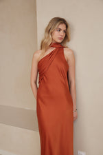 Satin dress terra cotta pre/order