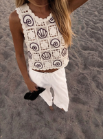 Brown shell crochet