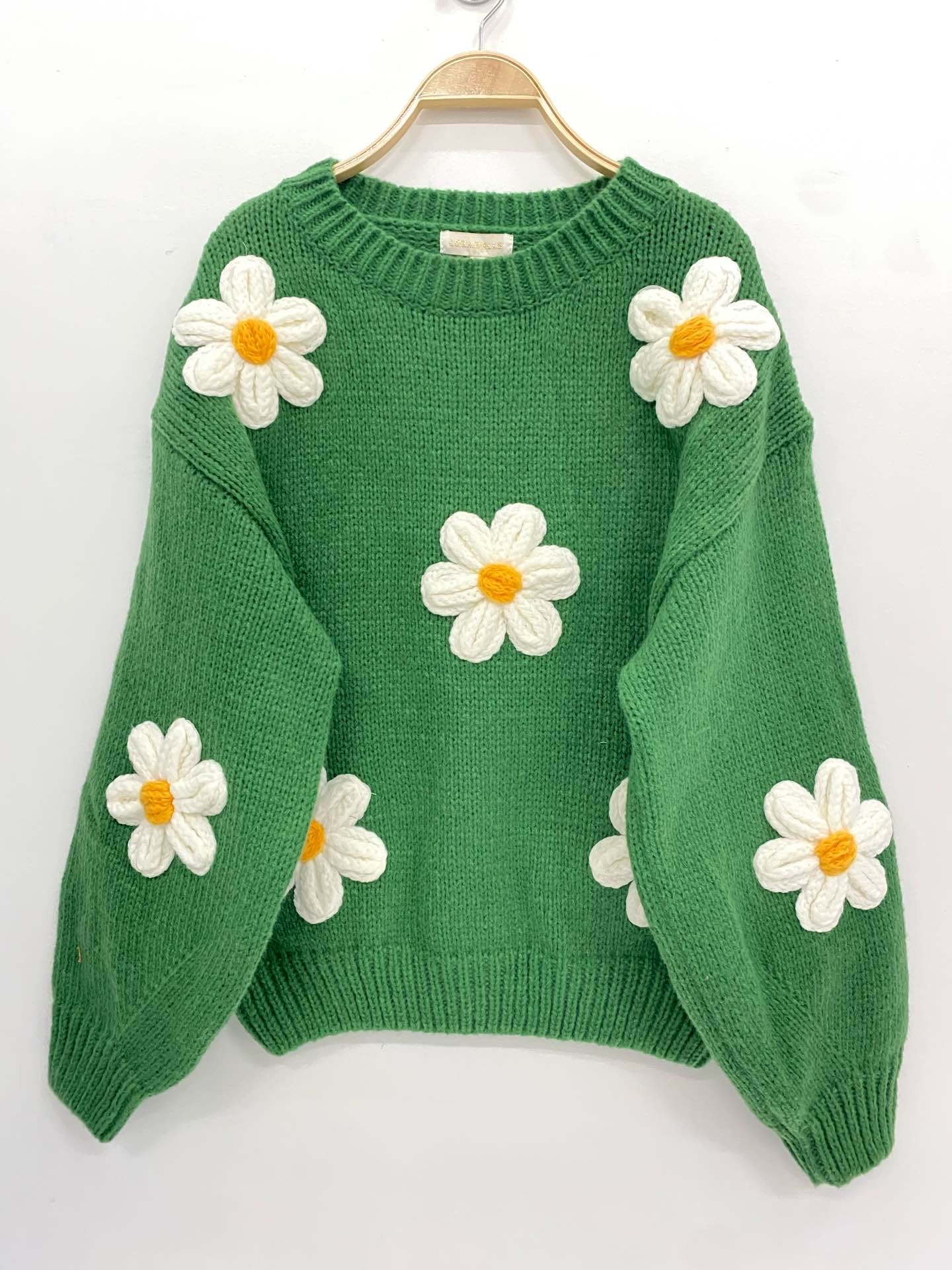 Sweater green flower s/m