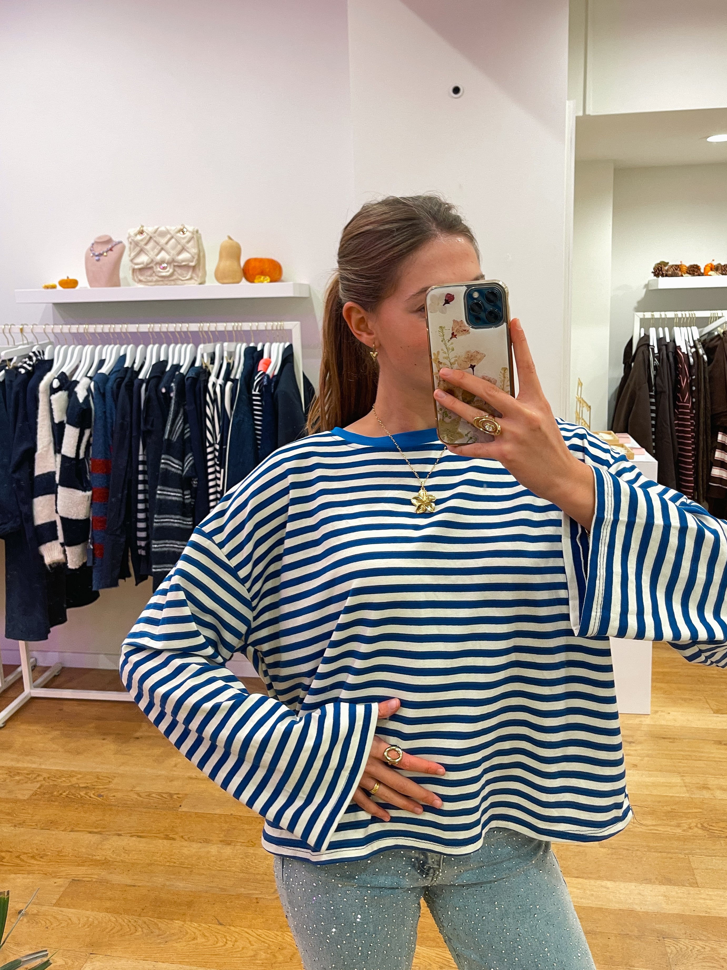 Longsleeve wide kobalt