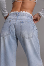 Lace glitter jeans pre-order