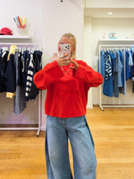 Longsleeve open back red