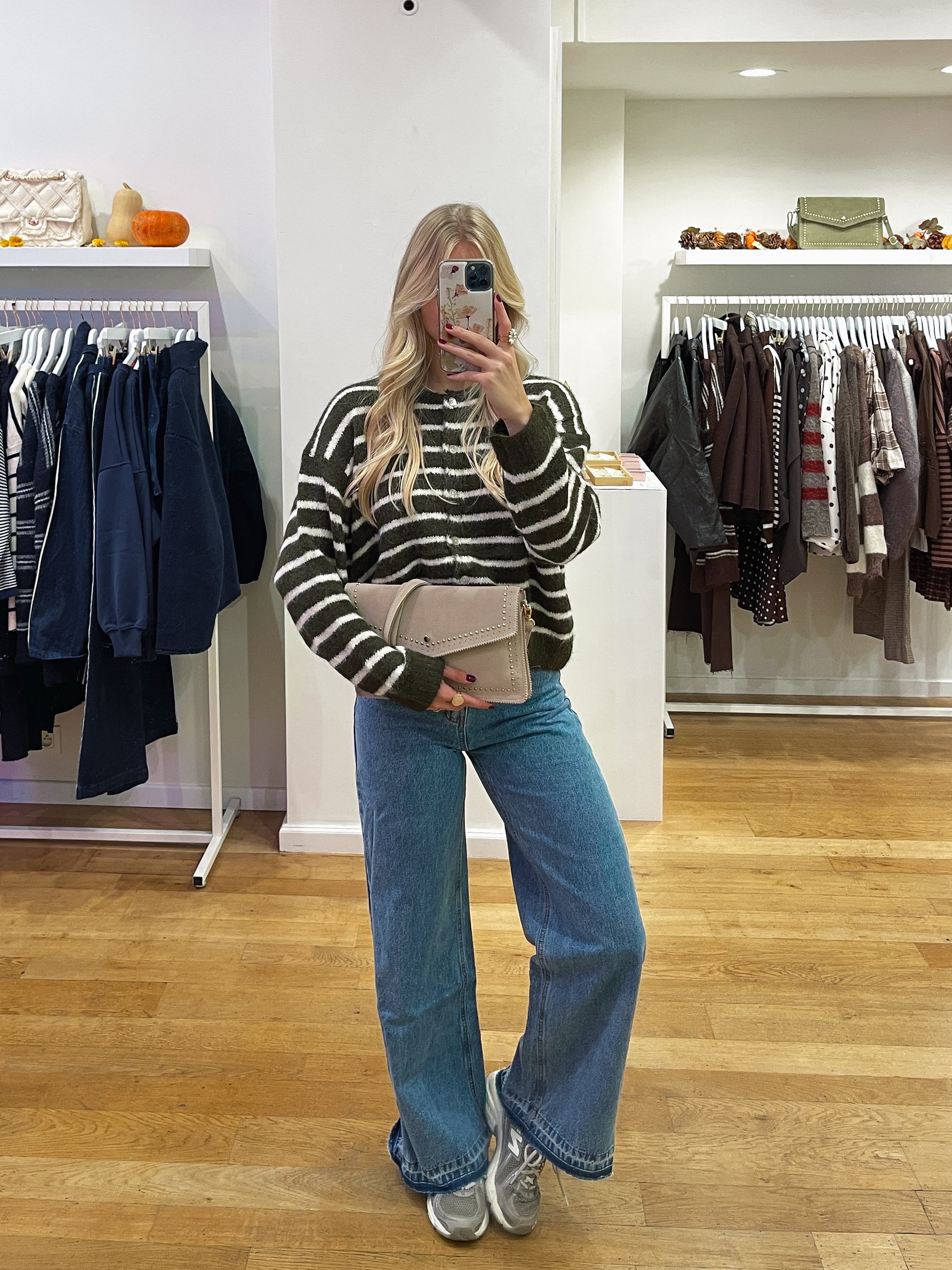 Kaki striped sweat