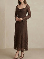 Lace dress brown