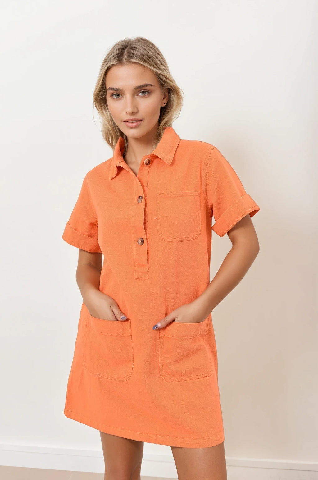 Orange  cotton dress