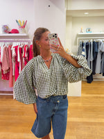 Vichy blouse green