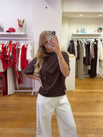 Halter tee brown