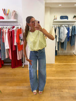 Flower side jeans