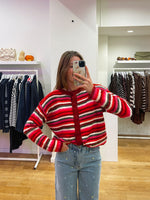 Cardigan stripes red