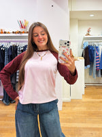 Baseball tee pink