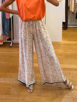 Satin pants flowers