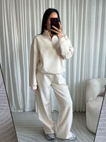 Comfy sweat zipper crème