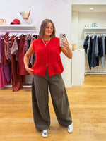 Kid mohair zipper red