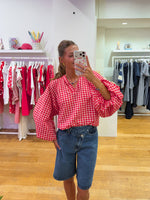 Vichy blouse red