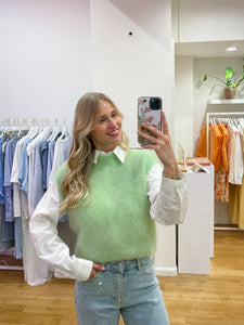 Kid mohair debardeur light green