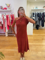 Badstof jurk bordeaux