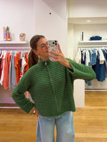 Zipper sweater green