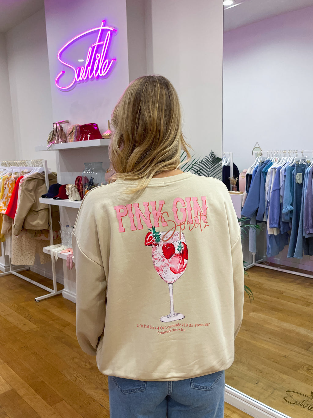 Pink gin sweater