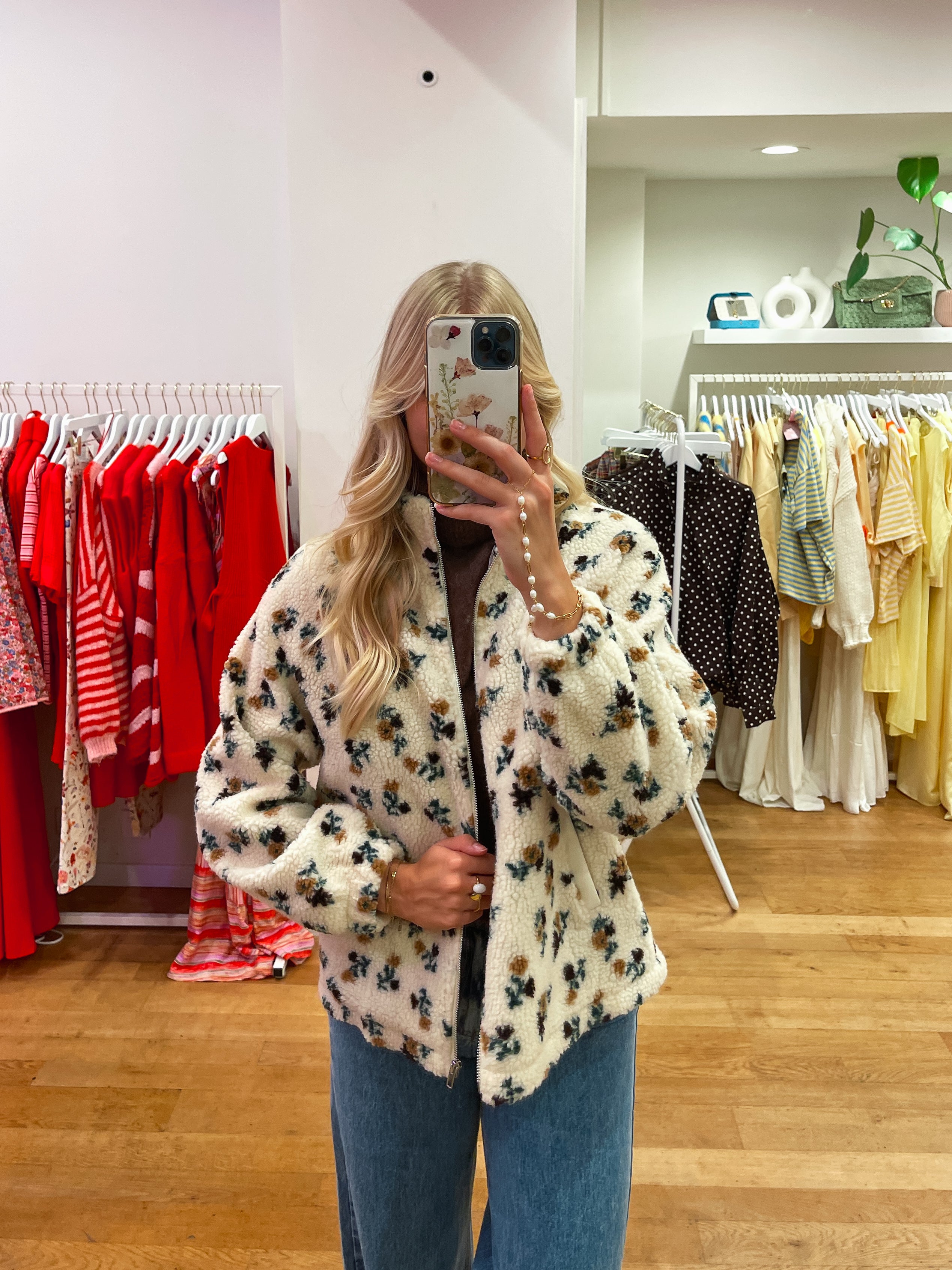 Teddy fleece jacket beige