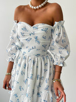 Prettiest white & blue dress