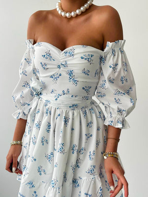 Prettiest white & blue dress