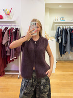Kid mohair zipper brown