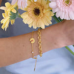 Orange flower bracelet