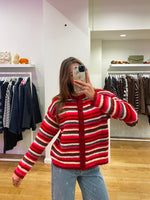Cardigan stripes red
