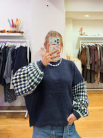 Checkered sweat Navy