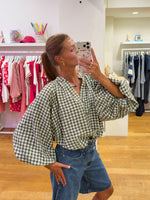 Vichy blouse green
