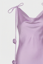 Lila roses satin dress