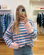 Lovely sweater pink & blue