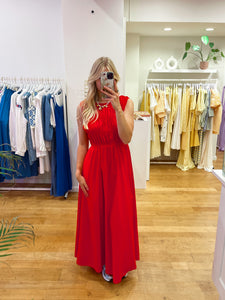 Red cotton dress