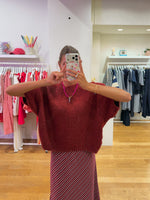 Short sleeve knit bordeaux