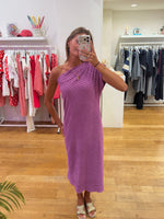 Badstof jurk magenta