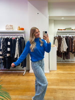 Soft colle longsleeve kobalt