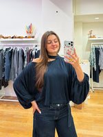Halter blouse navy