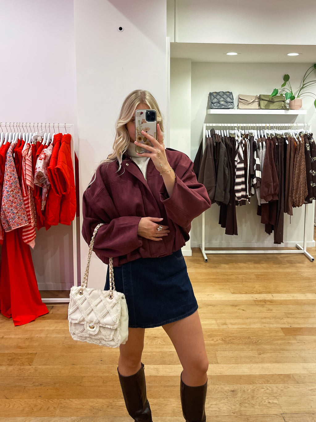 Suède jacket aubergine/bordeaux pre-order