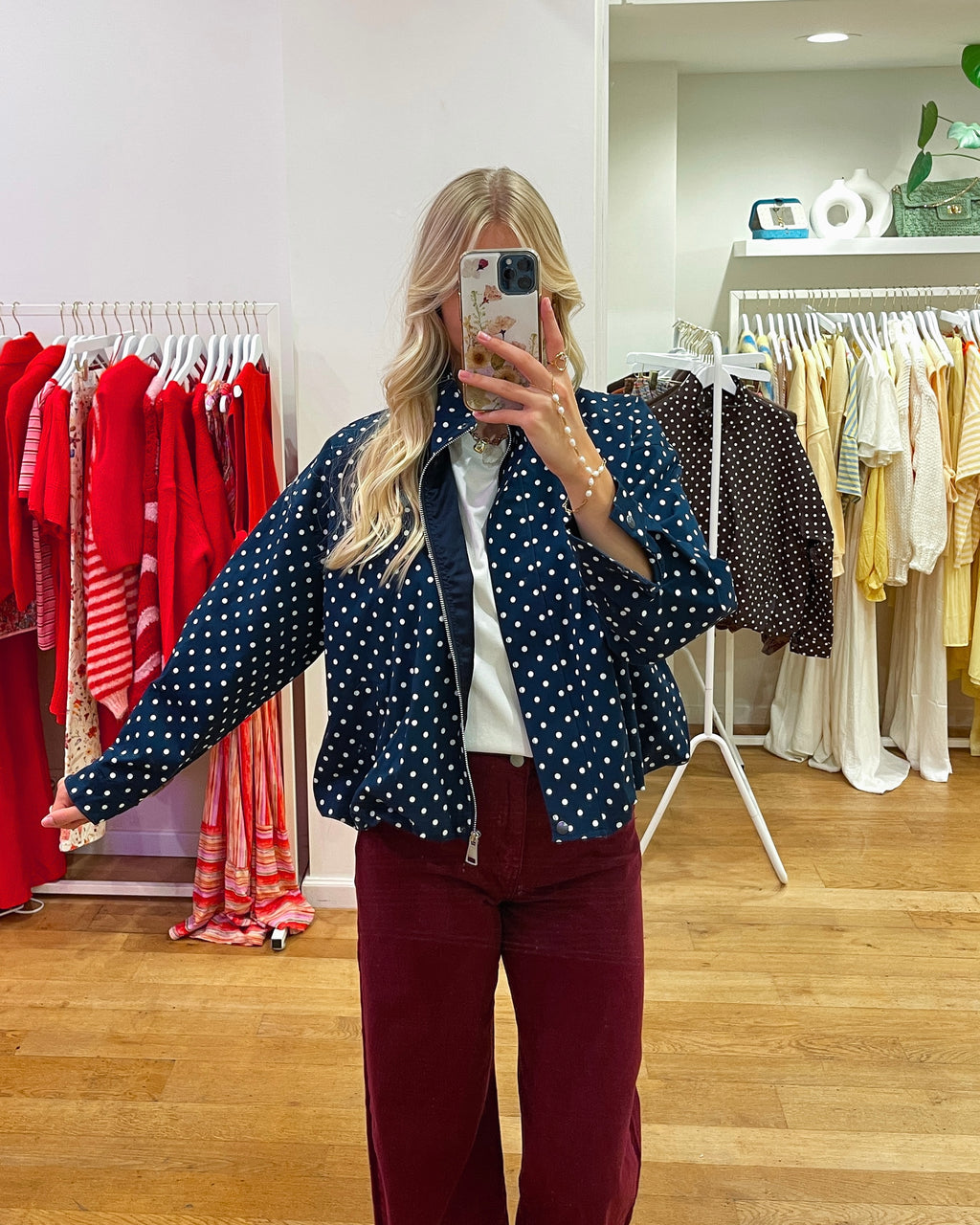 Polka jacket navy