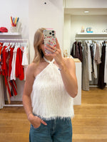 White glitter top