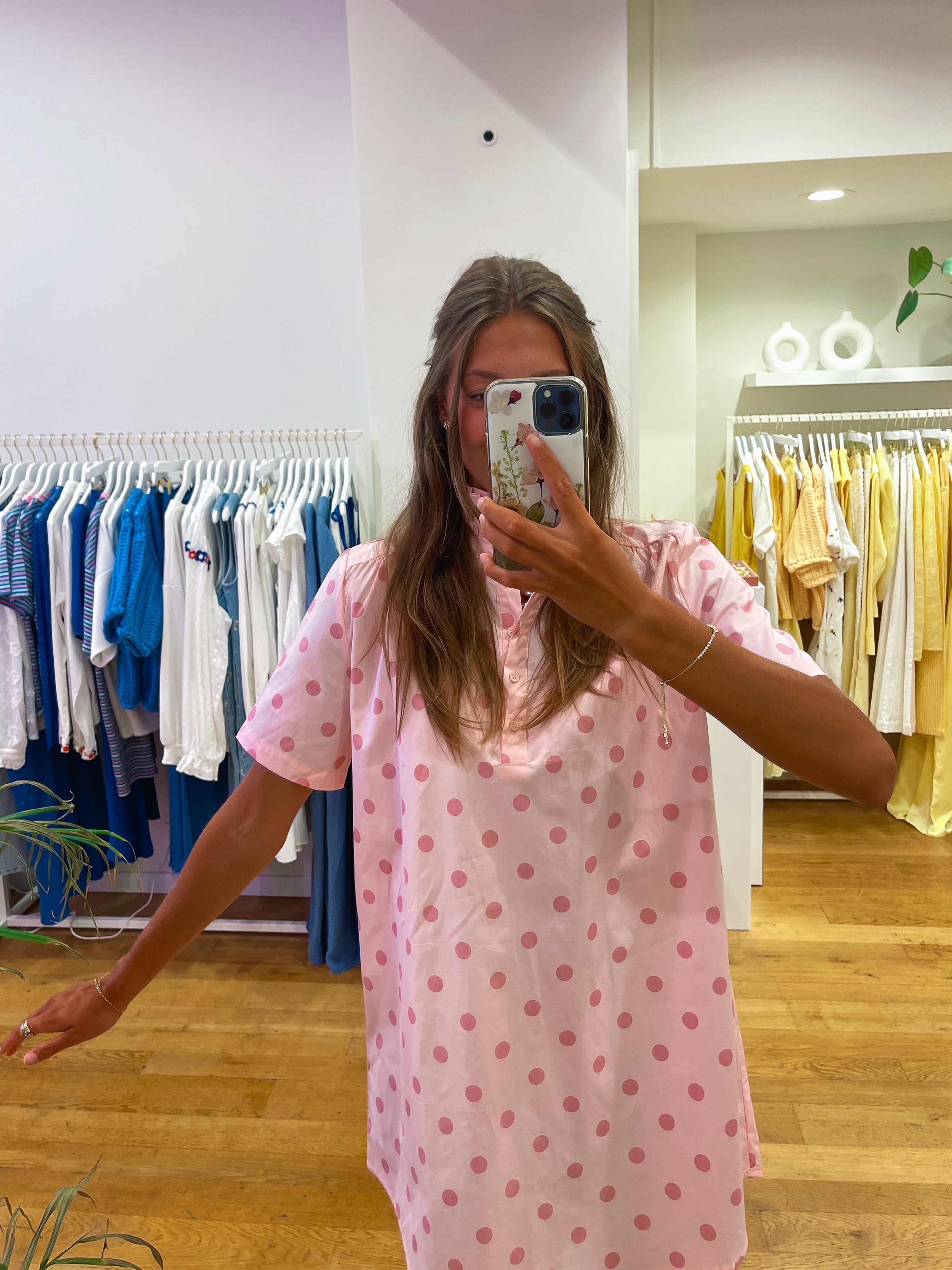 Pink polka dress