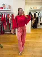 Vichy pants red