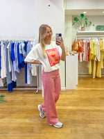 Cotton pants red vichy
