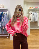 Striped lovely sweater pink